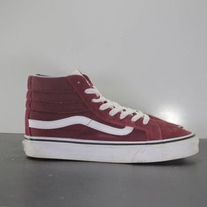 VANS Sk8 High Burgundy White Women's Sneakers 004649 Size 7Womens/5.5 Youth